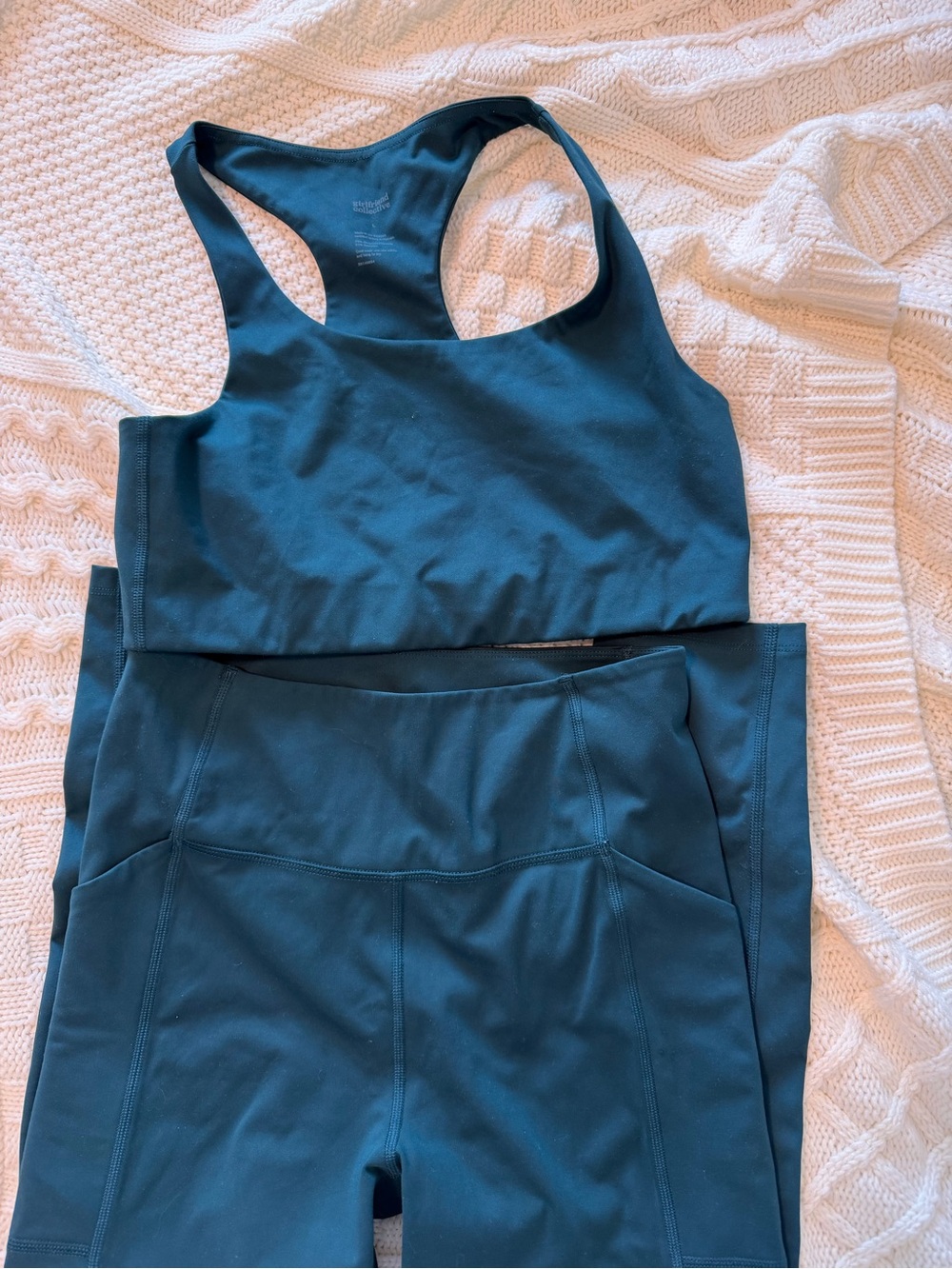 girlfriend collective pocket leggings + Paloma bra set in Globe